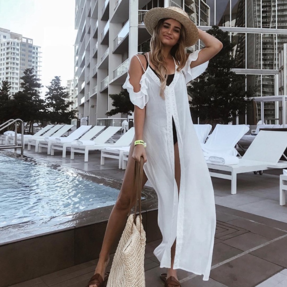 Lulus Sandy Cay White Crochet Coverup